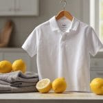 Camisa blanca de algodon con limon y vinagre